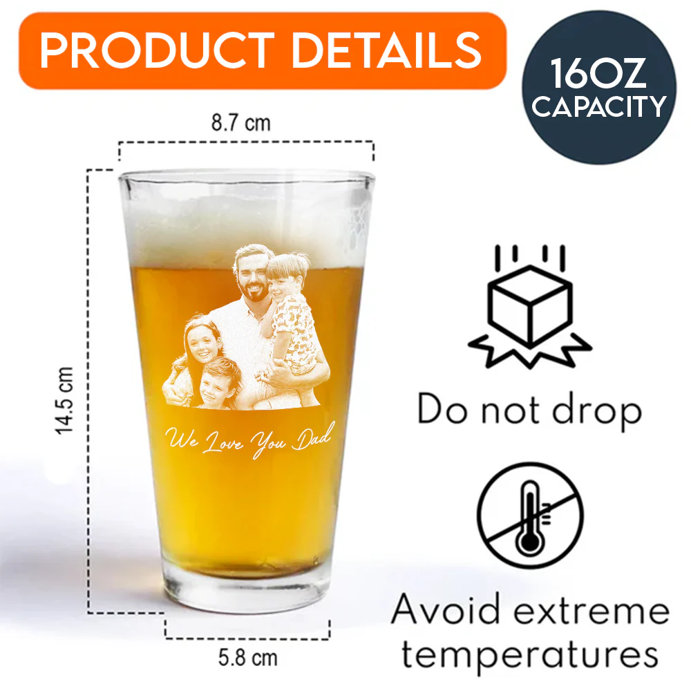 Custom Photo Dad and Kid Beer Glass - Gift for Father’s Day CH07 911358 - Image 7