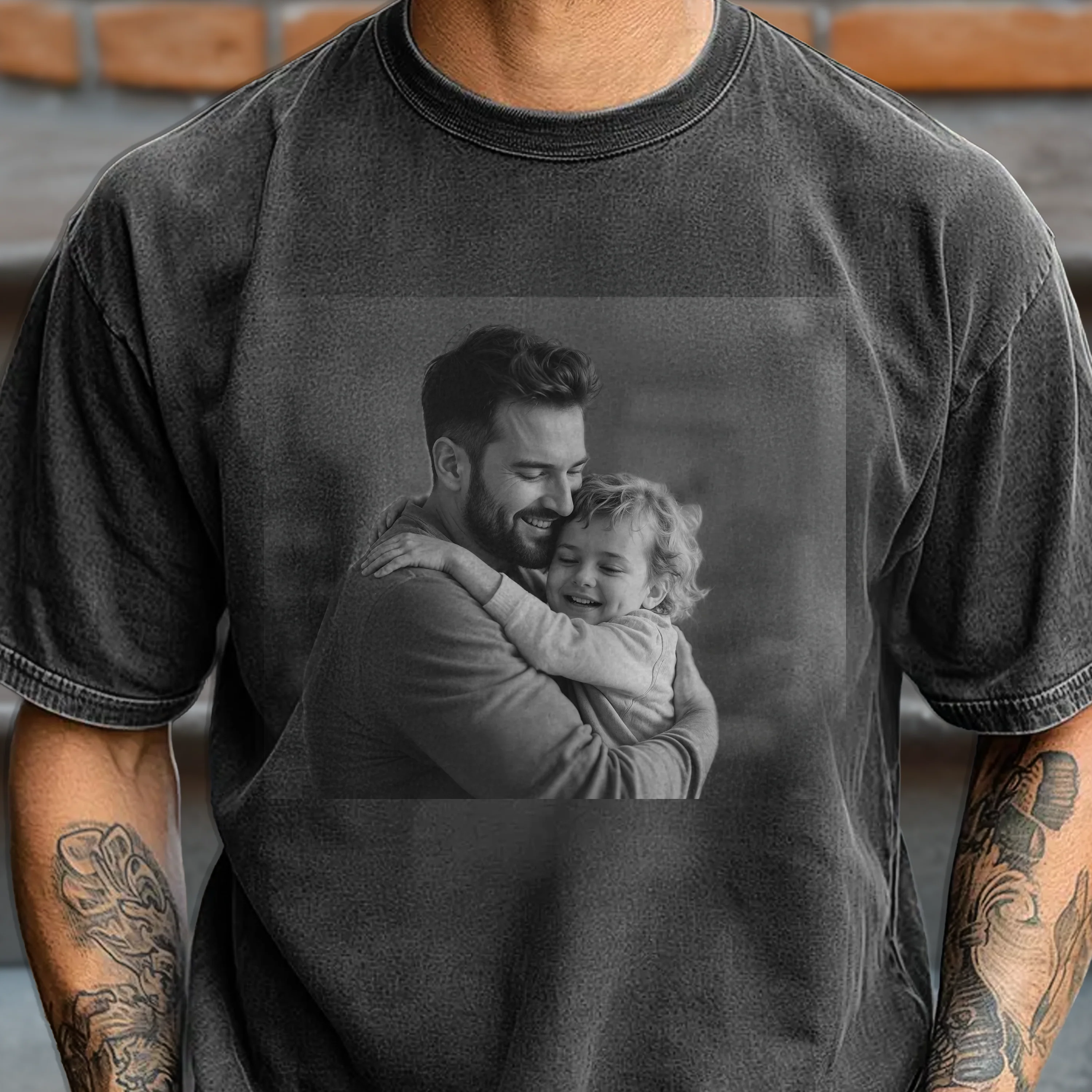 Custom Photo Dad And Kid Vintage Comfort Shirt Gift For Dad, Grandpa CH07 911958 - Image 2