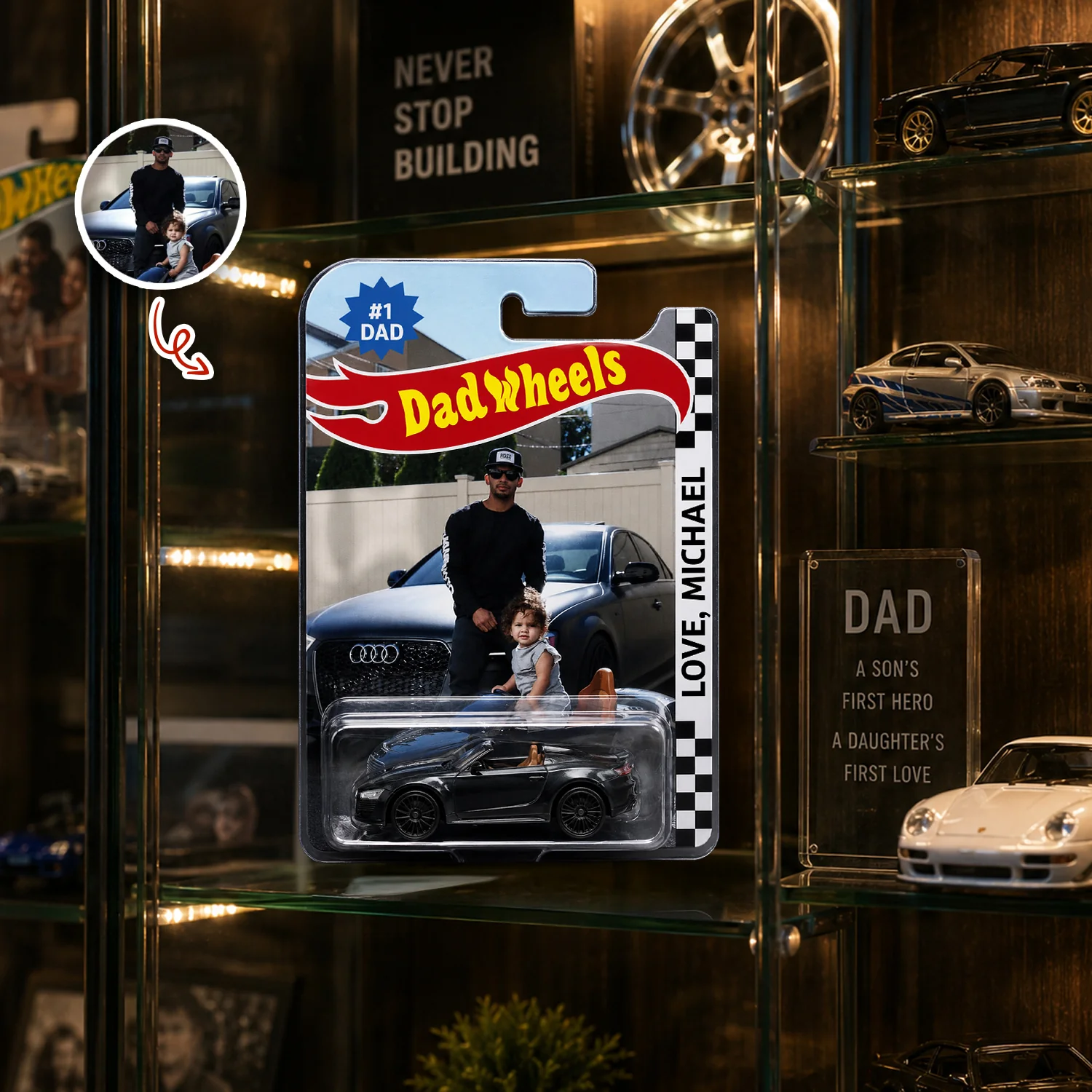 Custom Photo Dad Wheels Toy Car Wheels - Personalized Gift For Father’s Day HA75 921528 - Image 3