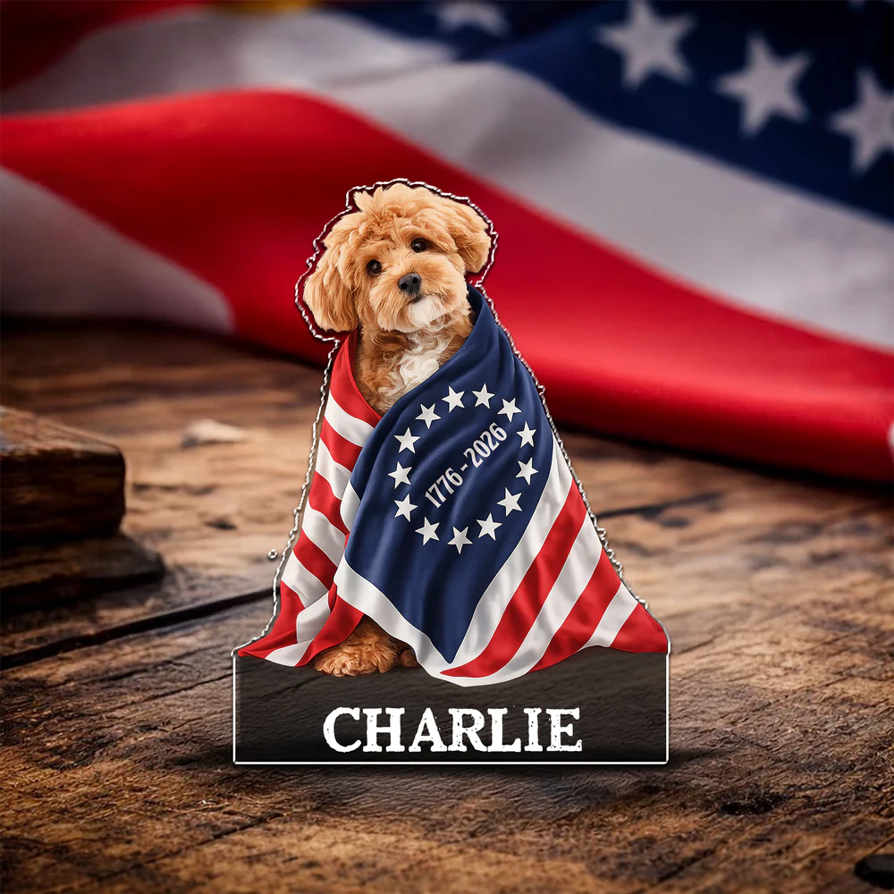 Custom Photo Dog Cat With 250th Anniversary of America 1776–2026 Acrylic Pin CH07 911160 - Image 4