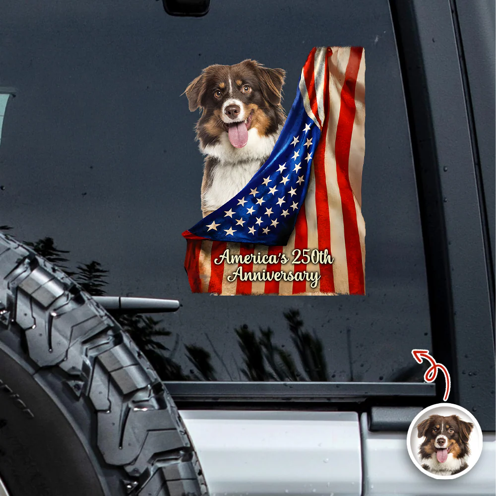 Custom Photo Even My Dogs Love America’s 250th Anniversary Car Window Decal Sticker HA75 920516 - Image 6