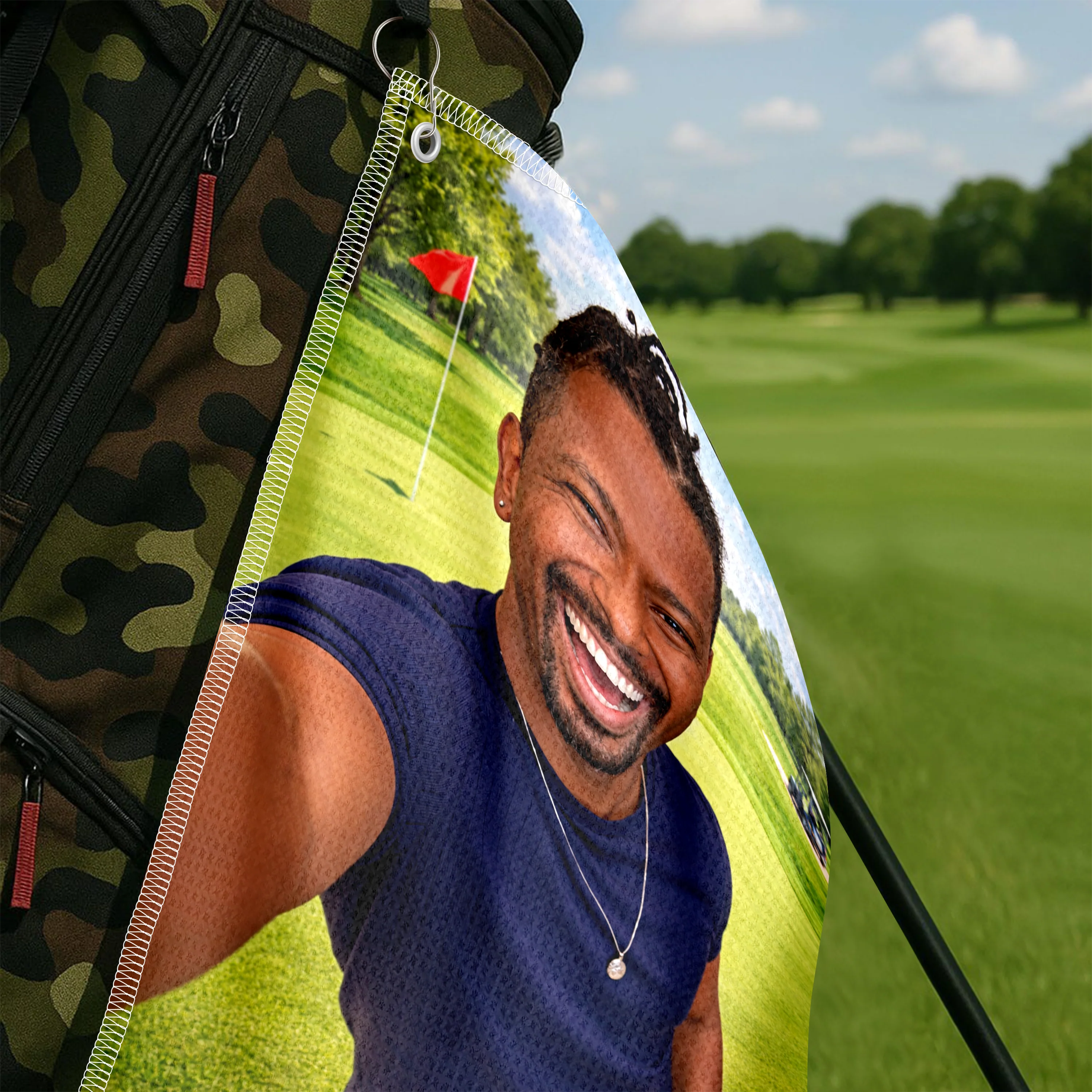 Custom Photo Golf Towel - Funny Gift for Dad, Husband, Golfer HO82 902170 - Image 3