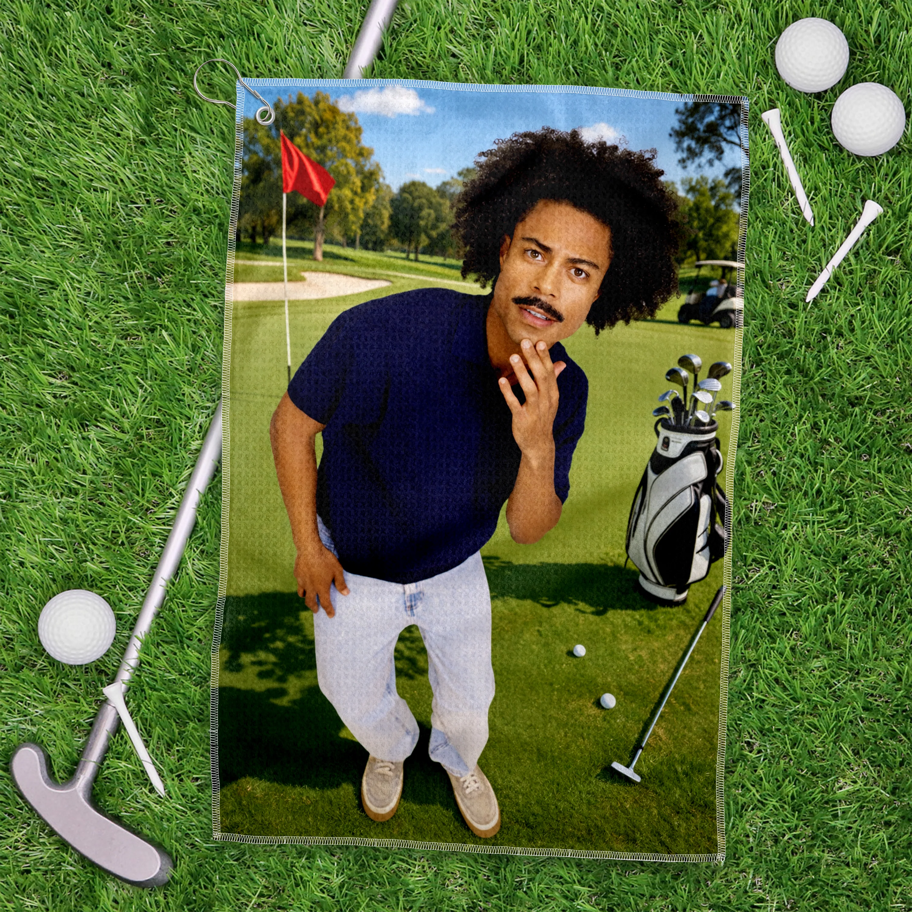 Custom Photo Golf Towel - Funny Gift for Dad, Husband, Golfer HO82 902170 - Image 4