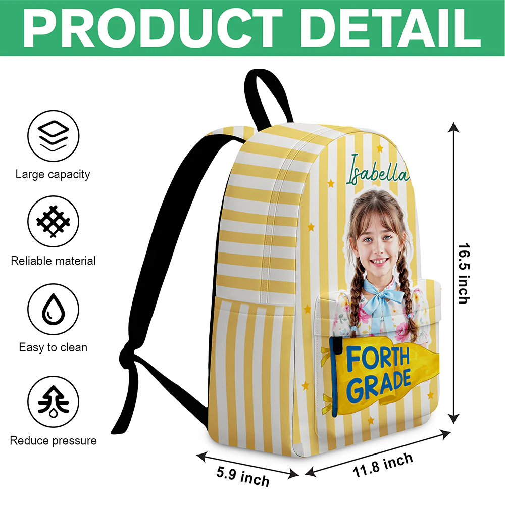 Custom Photo Grade Pennant Spirit Backpack - Personalized Gift For Back To School HO82 902830 - Image 7