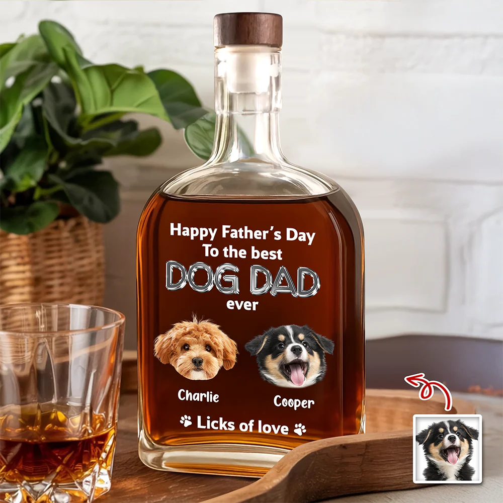 Custom Photo Happy Father's Day To The Best Dog Dad Ever Whiskey Bottle HA75 921390 - Image 6