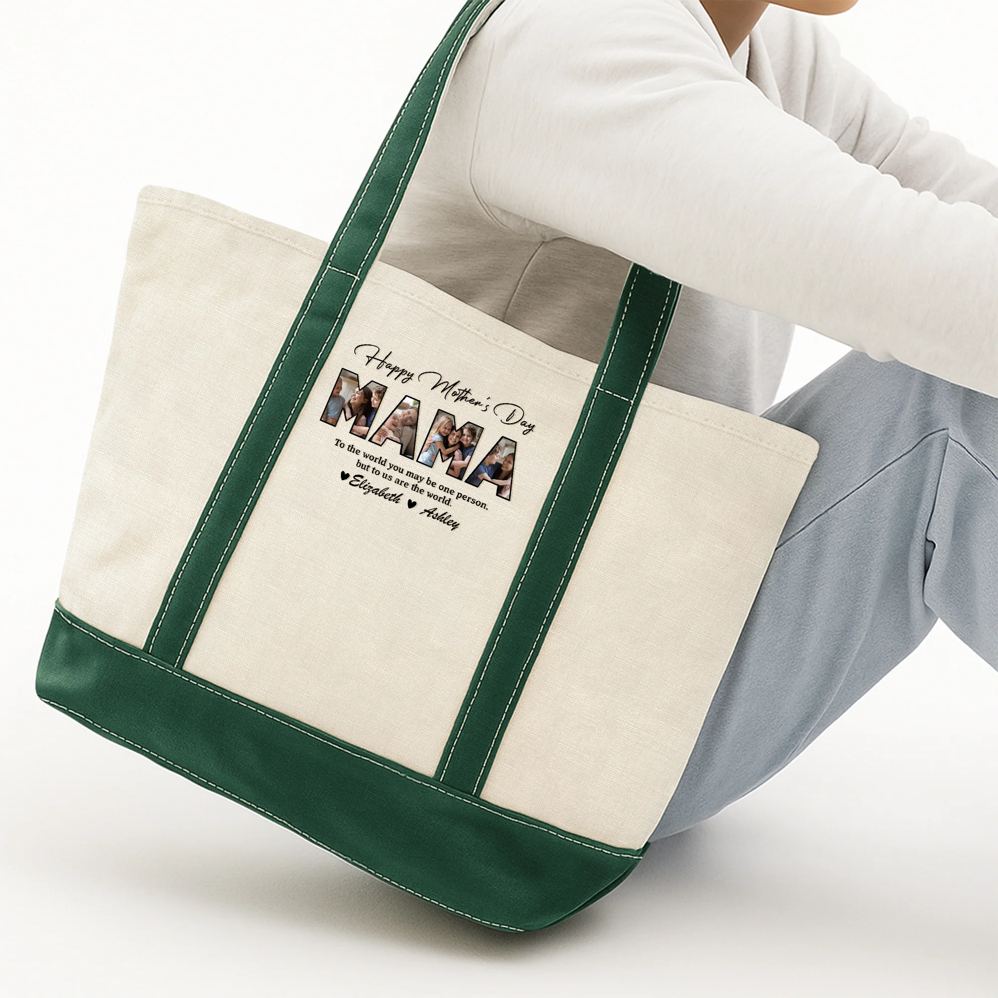 Custom Photo Happy Mother's Day To Mom Monogram Beach Bag, Personalized Gift for Mom HO82 902016 - Image 5
