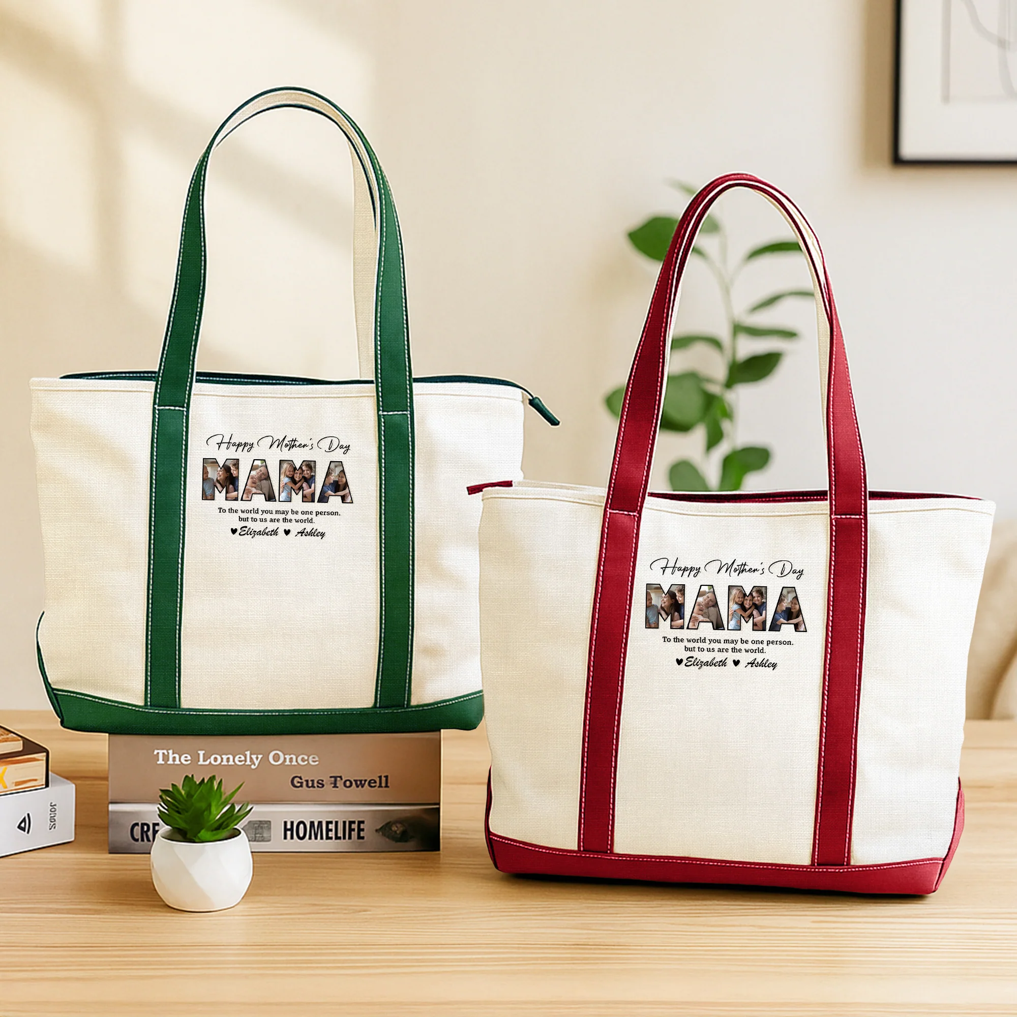 Custom Photo Happy Mother's Day To Mom Monogram Beach Bag, Personalized Gift for Mom HO82 902016 - Image 6