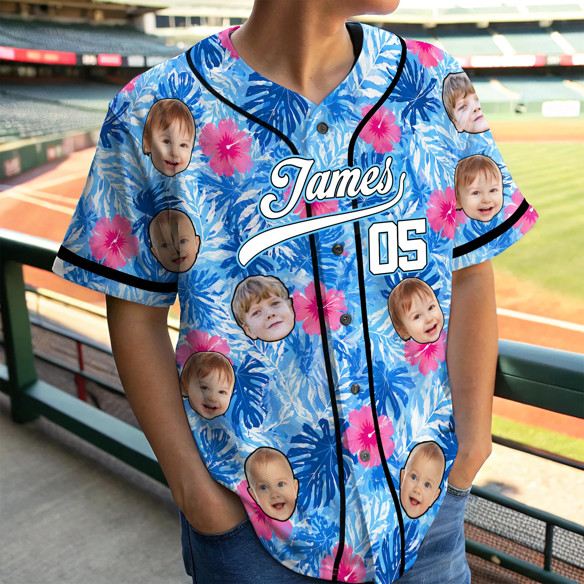 Custom Photo Hawaiian Baseball Jersey - Personalized Summer Gift CH07 911338