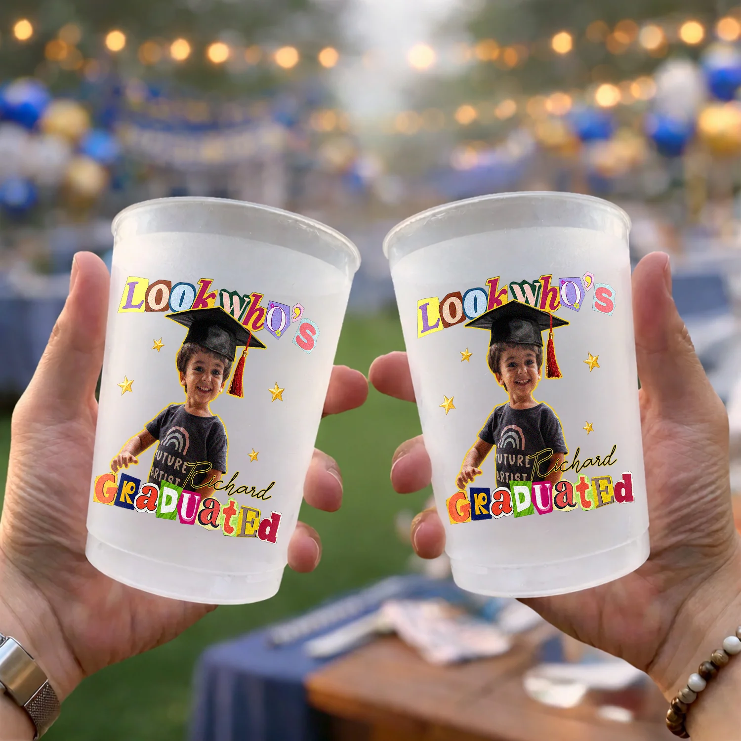 Custom Photo Look Who's Graduated Graduation Cups - Personalized Party Decor HO82 902280 - Image 4