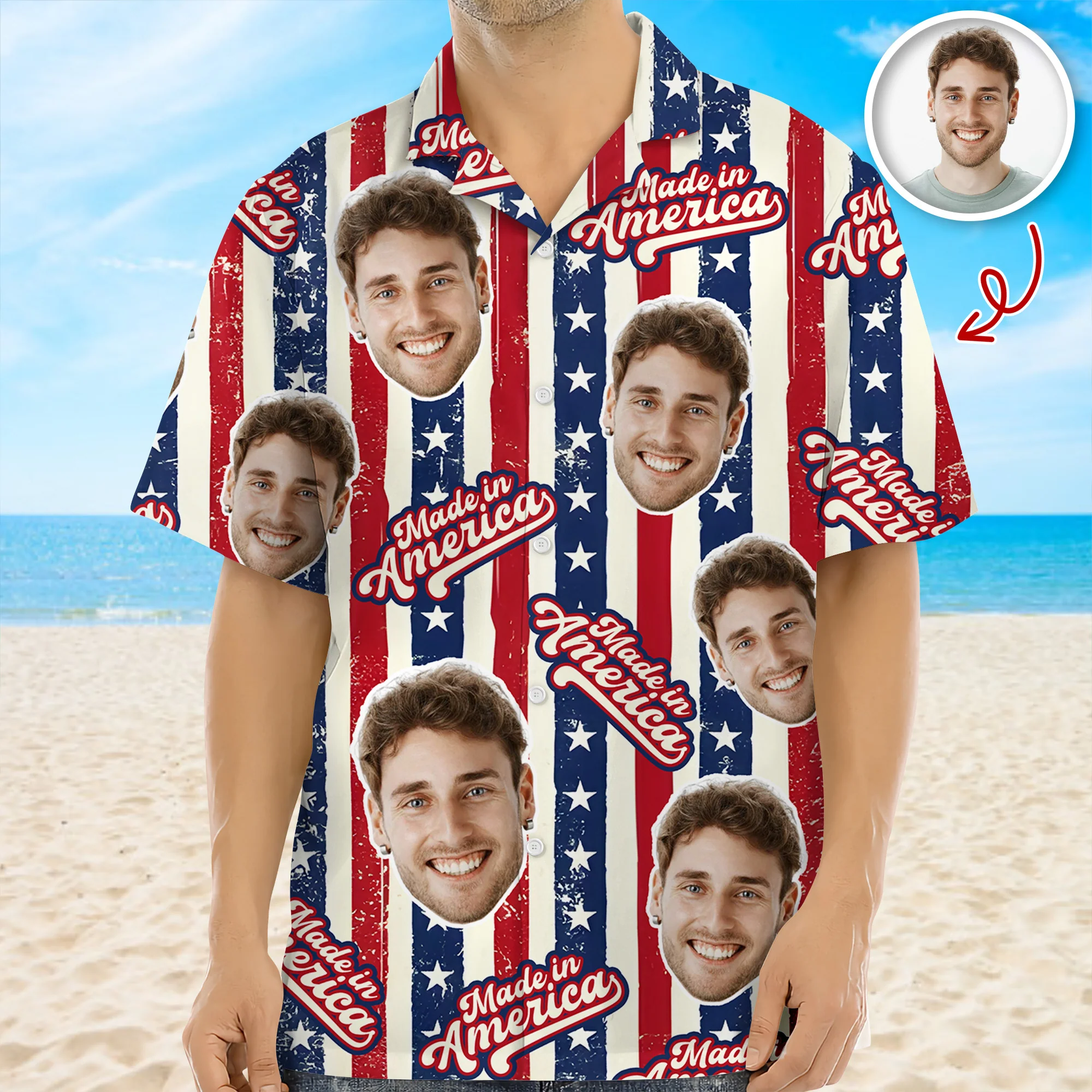 Custom Photo Made In America Hawaii Shirt TH10 898645 - Image 6