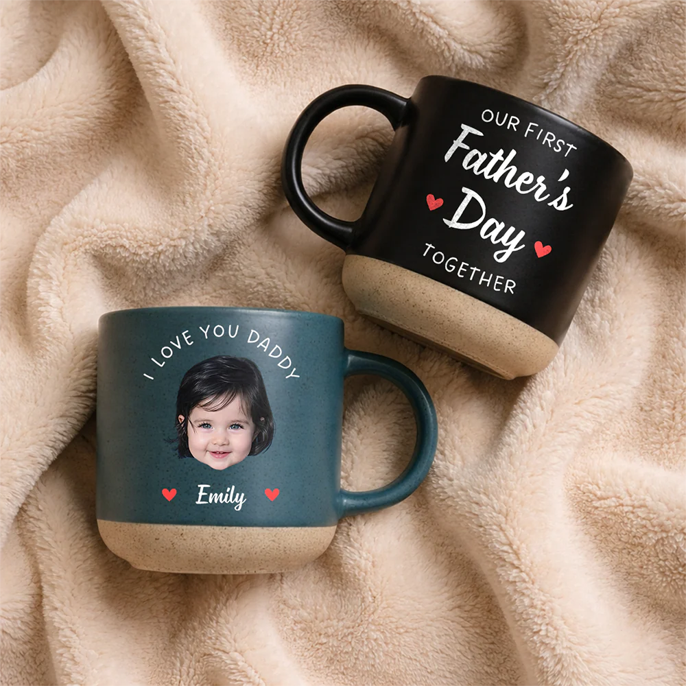 Custom Photo Our First Father Mother's Day Together Pottery Mug for New Mom New Dad LM32 899625 - Image 2