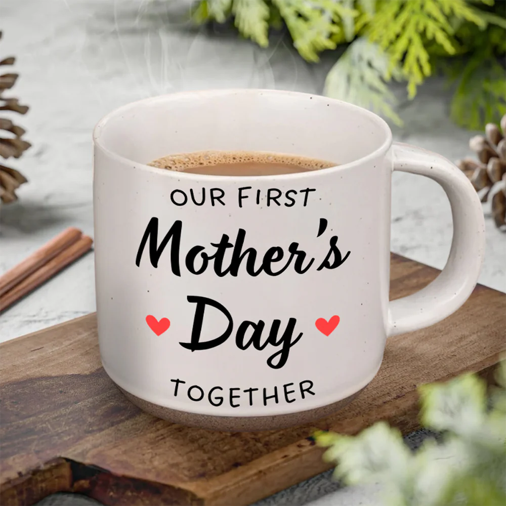 Custom Photo Our First Father Mother's Day Together Pottery Mug for New Mom New Dad LM32 899625 - Image 3