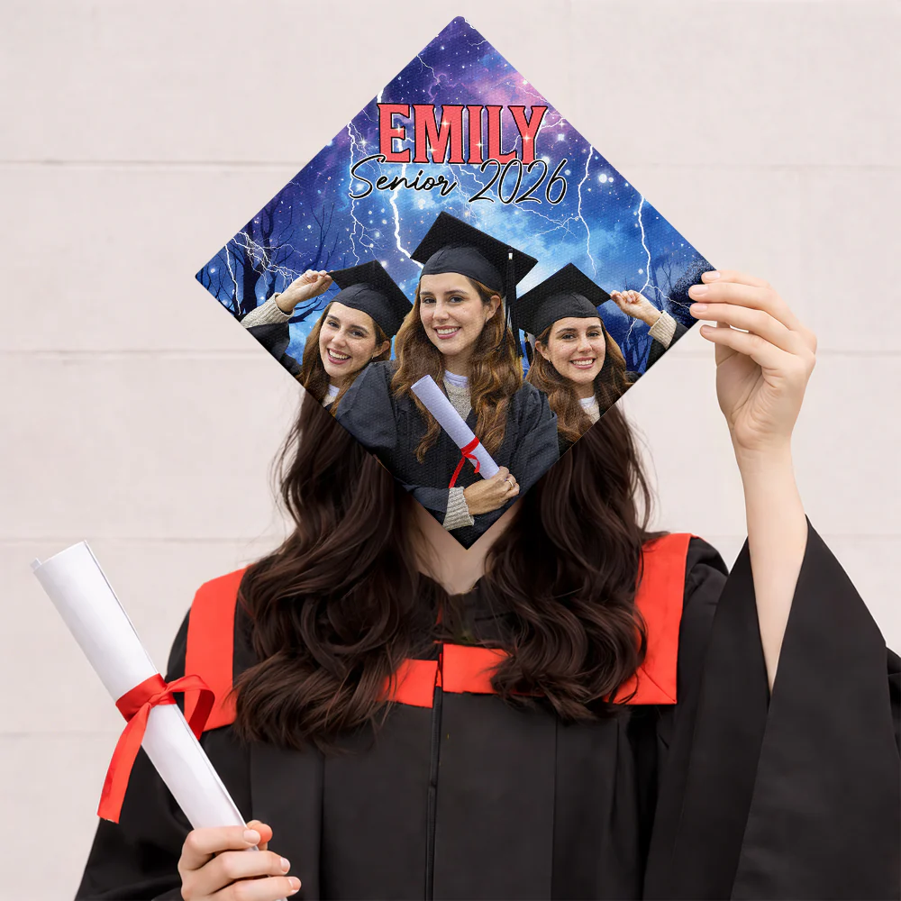 Custom Photo Senior 2026 Retro Style Graduation Cap Topper - Personalized Gift for Graduate TH10 169187 - Image 2