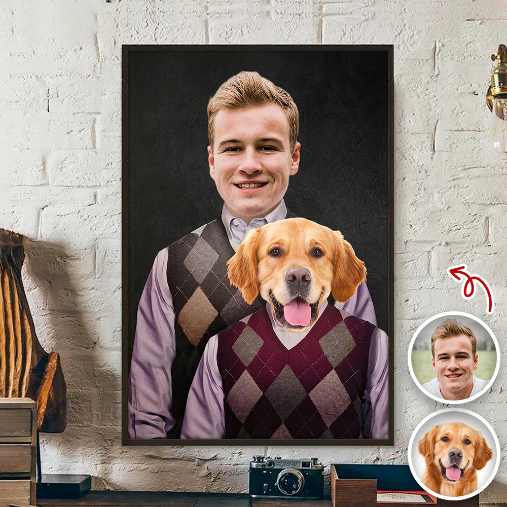 Custom Photo Step Brothers Poster Canvas - Personalized Dog and Owner Portrait TH10 169893 - Image 3