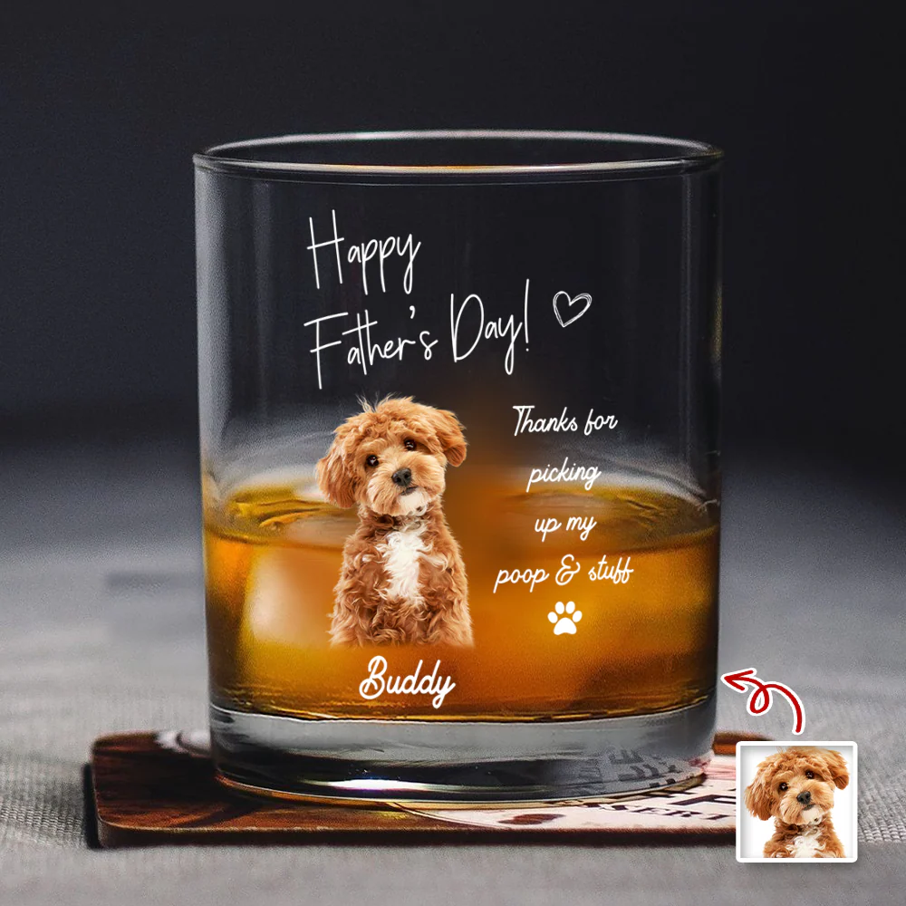 Custom Photo To the World’s Best Dog Dad We Woof You Whiskey Glass - Father’s Day Gift CH07 911424 - Image 5