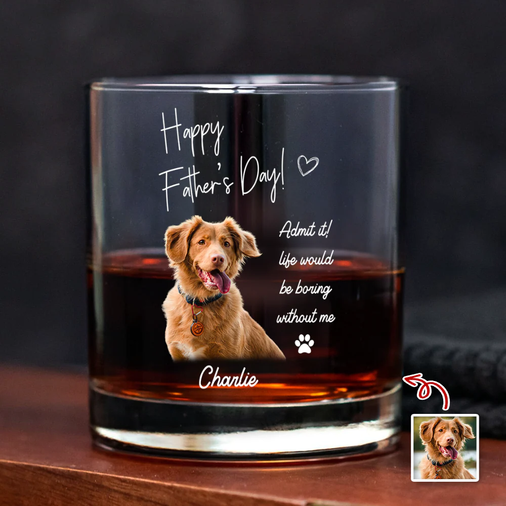 Custom Photo To the World’s Best Dog Dad We Woof You Whiskey Glass - Father’s Day Gift CH07 911424 - Image 6