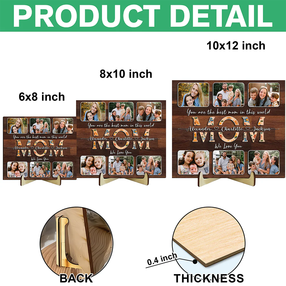 Custom Photo You Are The Best Mom Personalized Mother's Day Gifts 2-Layered Wooden Plaque CH07 911136 - Image 7