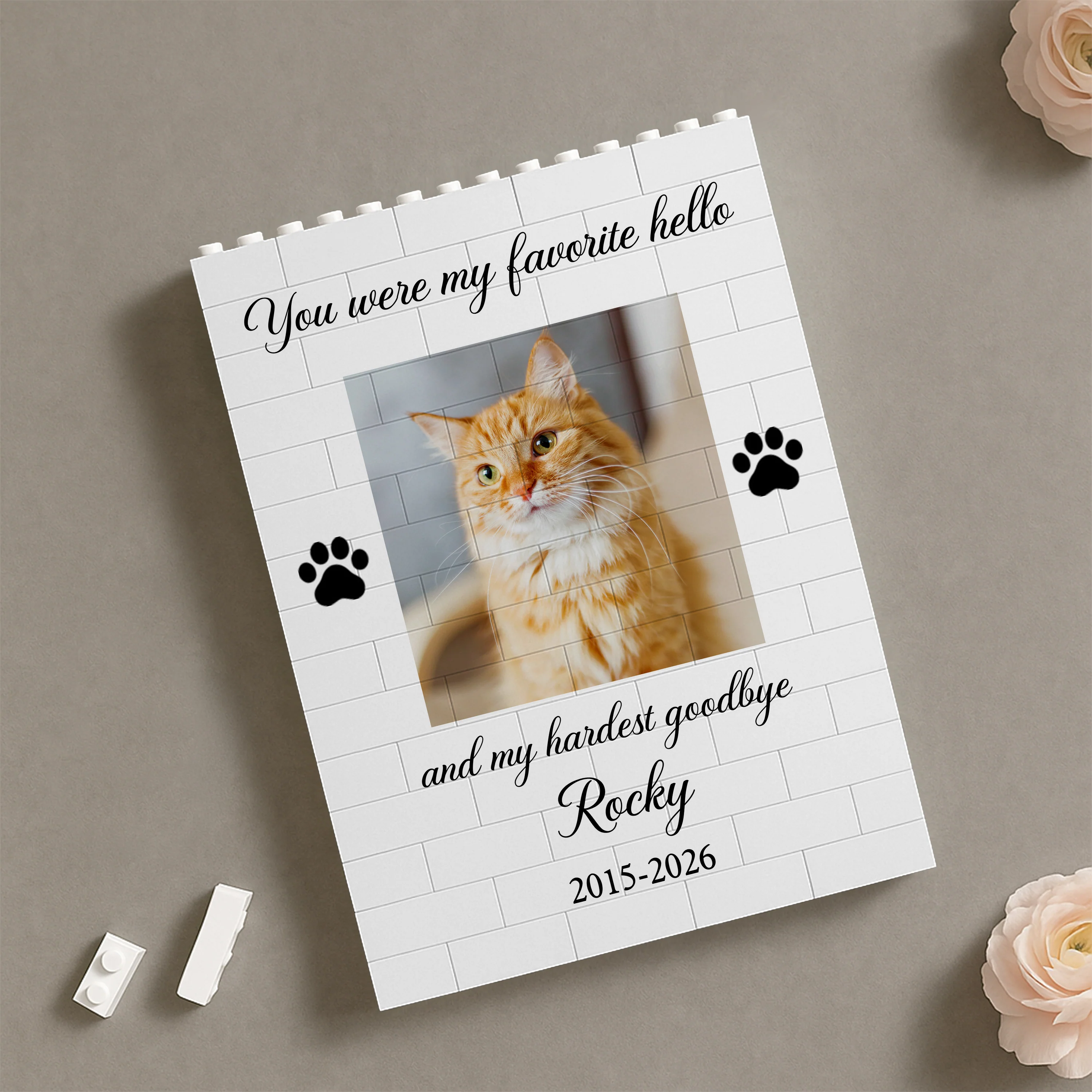 Custom Photo You Were My Favorite Hello And My Hardest Goodbye Memorial Building Block HA75 920518 - Image 2