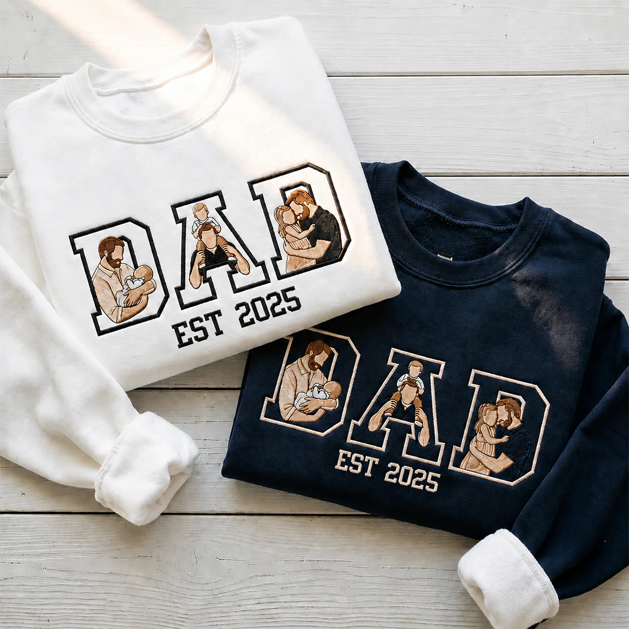 Custom Portrait from Photo Dad Embroidered Sweatshirt - Personalized Father’s Day Gift CH07 911718 - Image 6