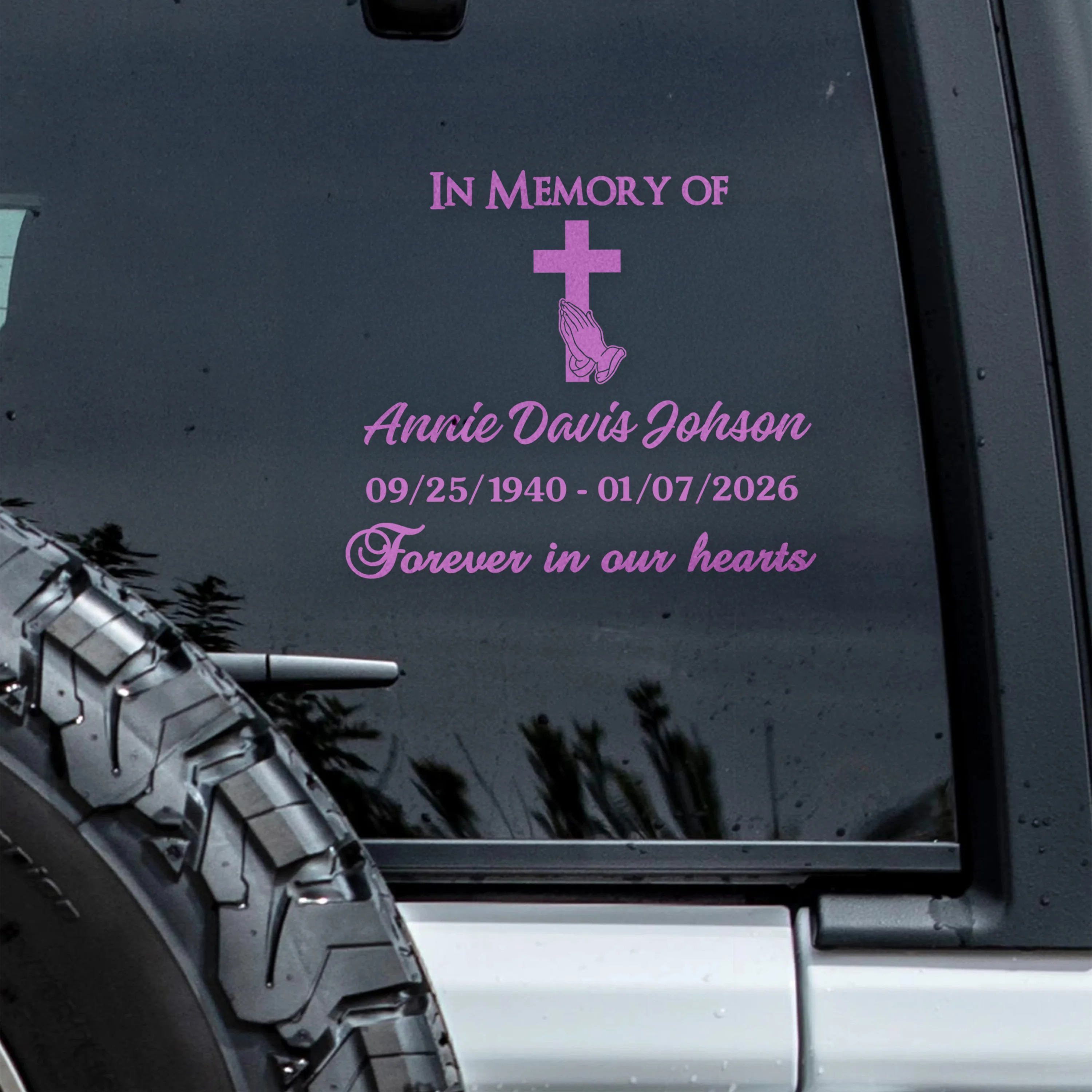 In Memory Of Personalized  Memorial Car Window Decal Sticker HA75 920006 - Image 5