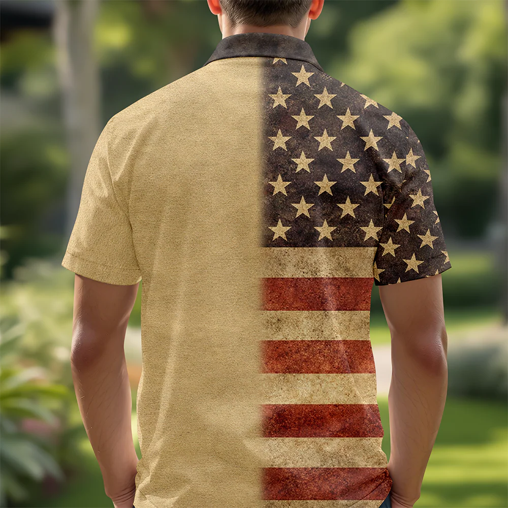 Man of God Patriotic Polo Shirt – American Flag Christian Faith Shirt for Men LM32 899599 - Image 6