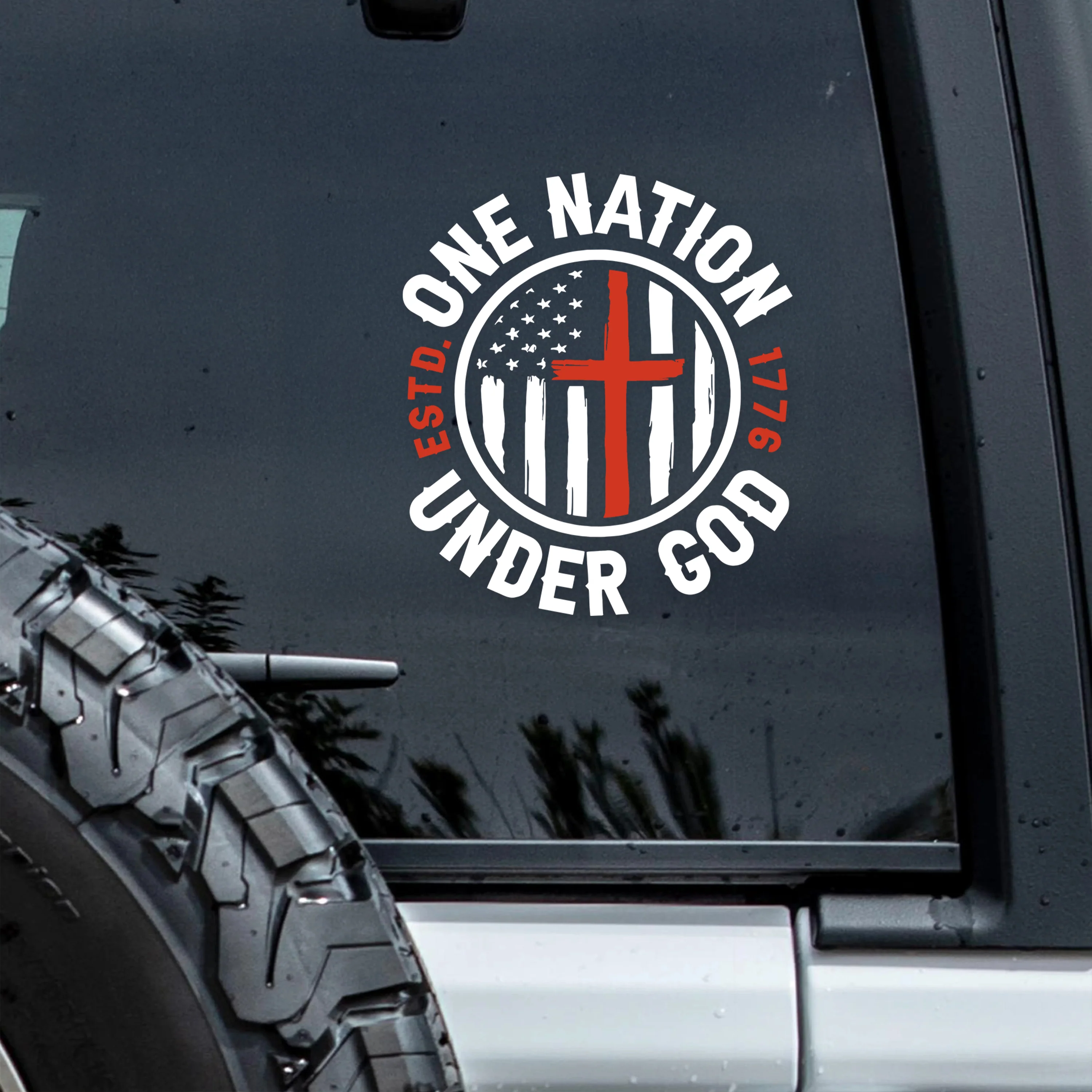 One Nation Under God Patriotic USA Car Window Decal Sticker HA75 898988 - Image 5