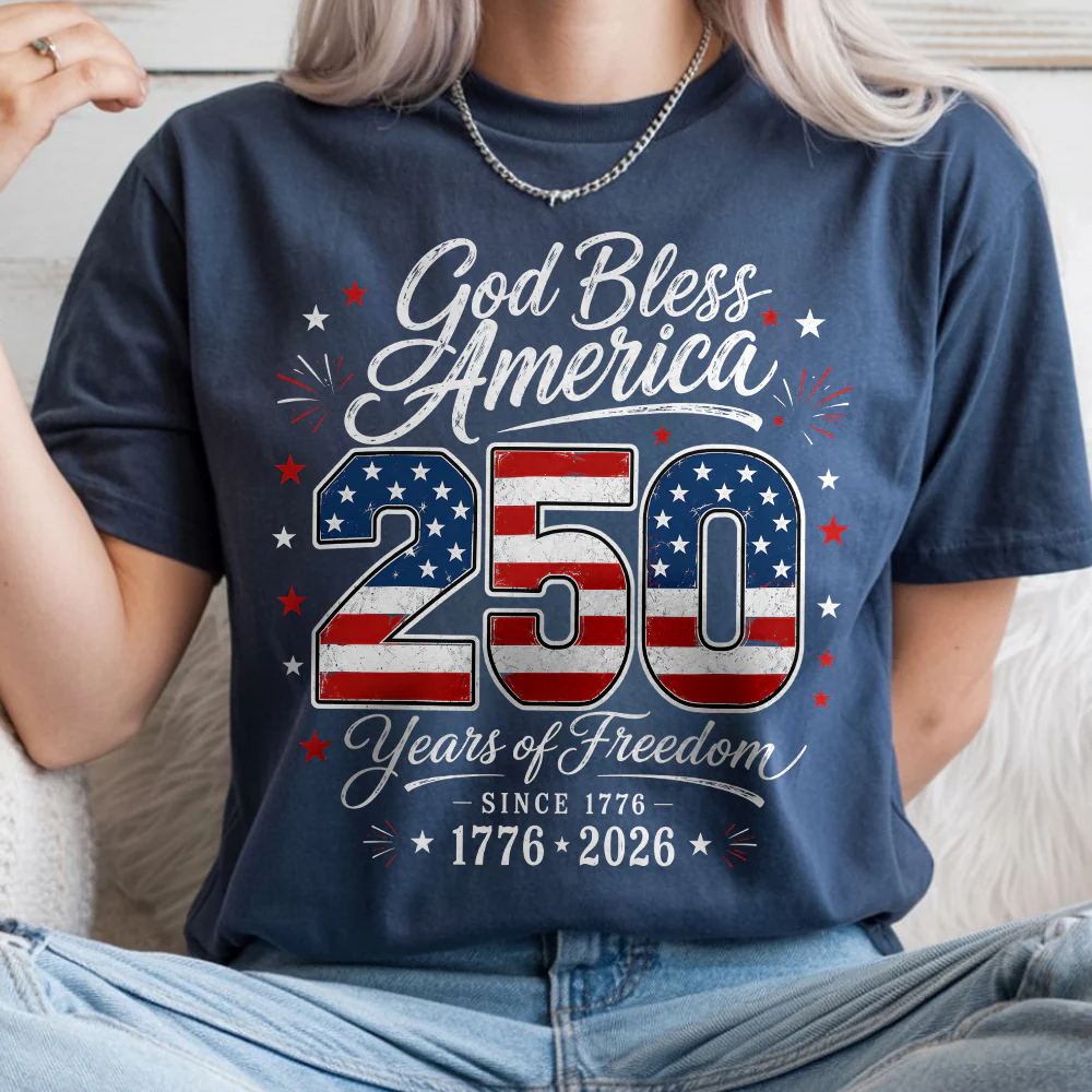 Personalized 250 Years of Freedom God Bless America 1776-2026 Comfort Shirt CH07 911884 - Image 4
