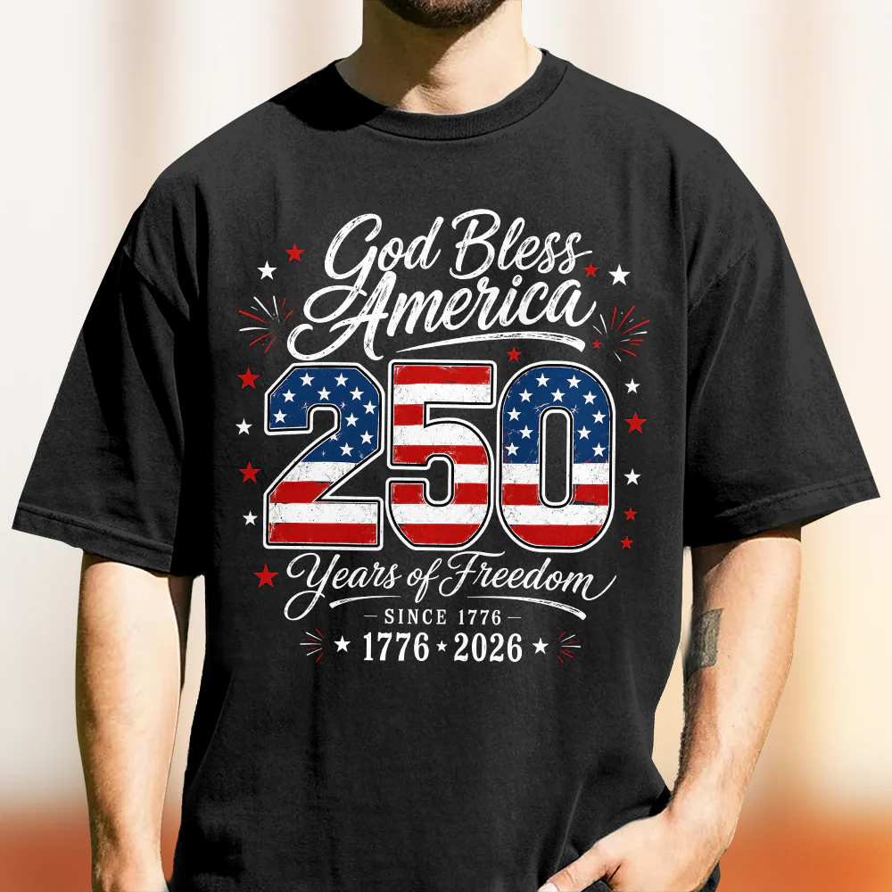 Personalized 250 Years of Freedom God Bless America 1776-2026 Comfort Shirt CH07 911884 - Image 5
