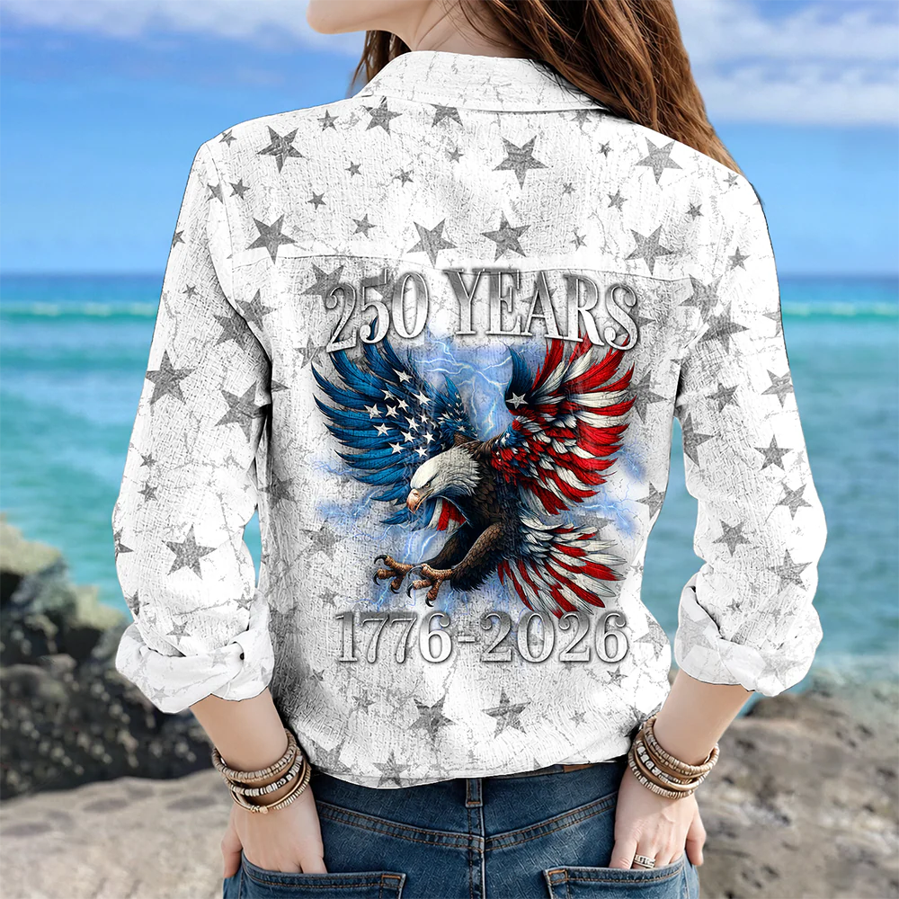 Personalized 250th Anniversary Eagle Patriotic American Blouse Shirt CH07 911814 - Image 4