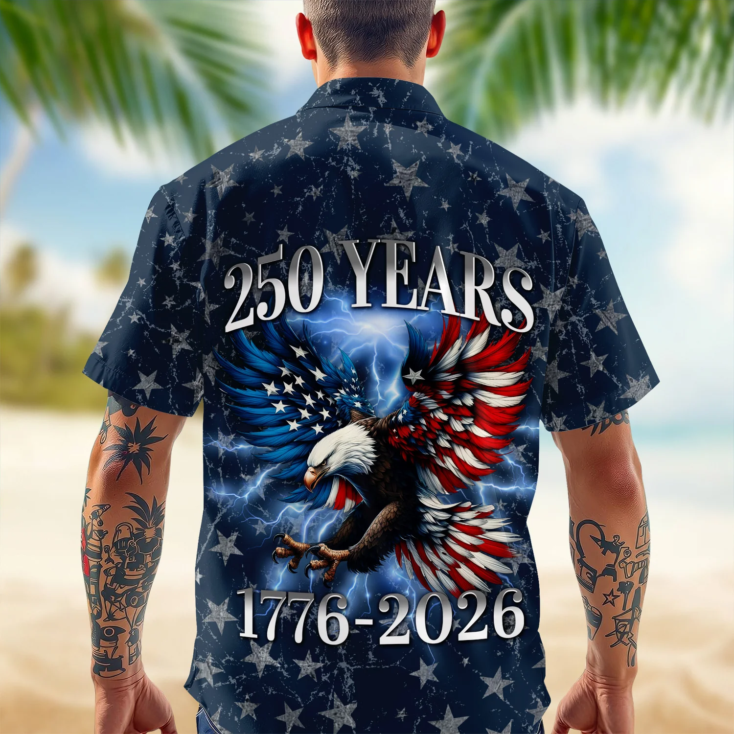 Personalized 250th Anniversary Eagle Patriotic American Hawaiian Shirts CH07 910526 - Image 5
