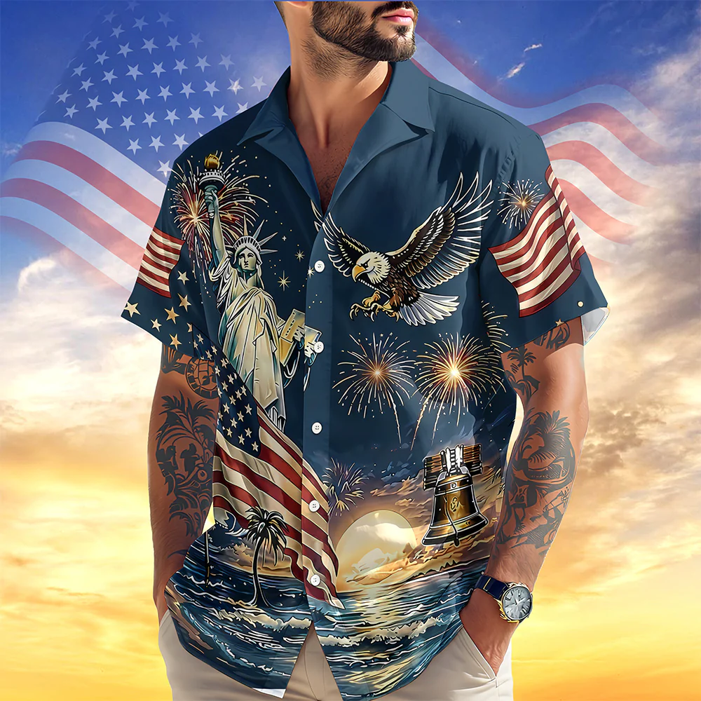Personalized 4th of July 250th Anniversary Eagle American Flag Hawaiian Shirt LM32 669231 - Image 8