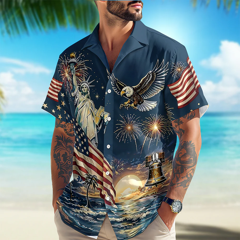 Personalized 4th of July 250th Anniversary Eagle American Flag Hawaiian Shirt LM32 669231 - Image 9