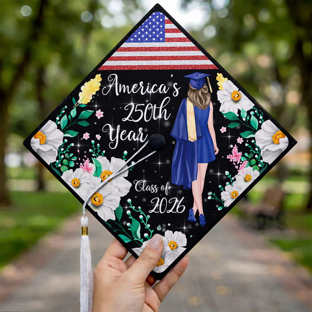 Personalized America 250th Anniversary Class of 2026 Graduation Cap Topper TH10 169225 - Image 2