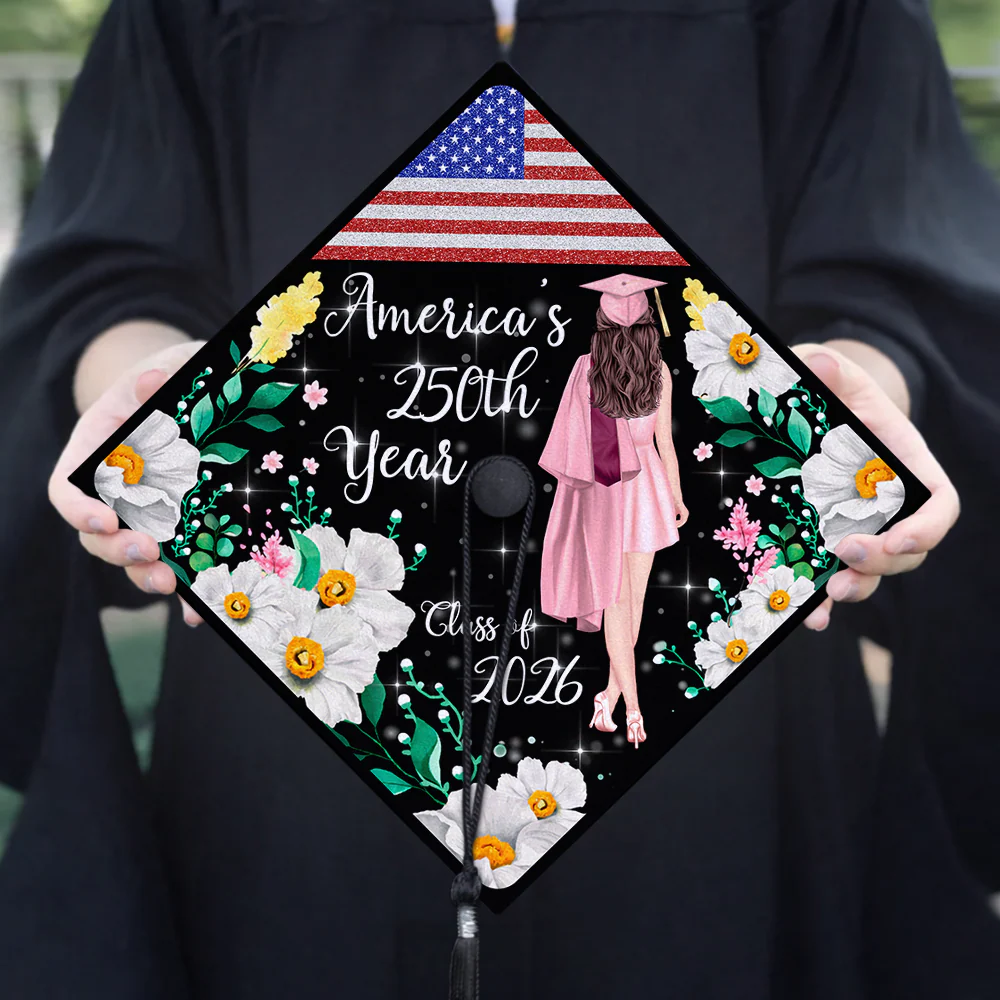 Personalized America 250th Anniversary Class of 2026 Graduation Cap Topper TH10 169225 - Image 4