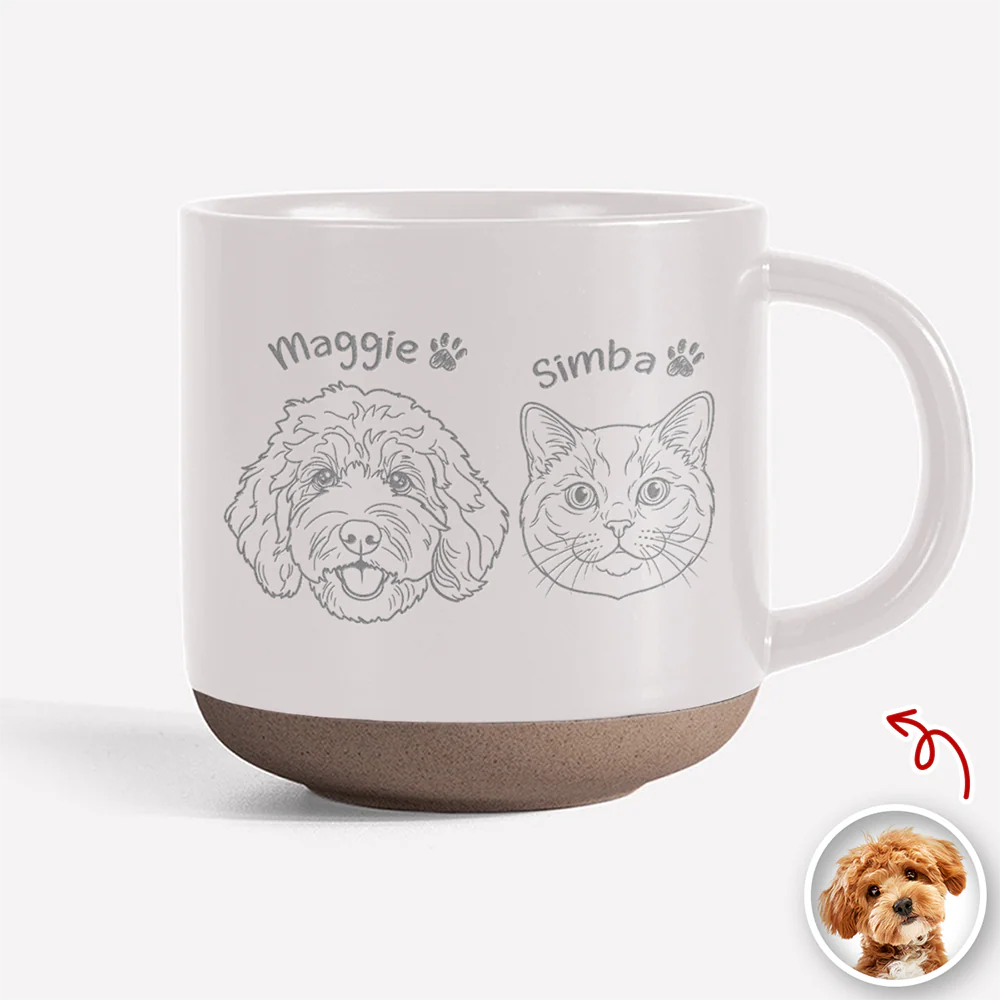 Personalized Dog Photo Engraved Pottery Mug - Custom Pet Lover Gift CH07 911410 - Image 3
