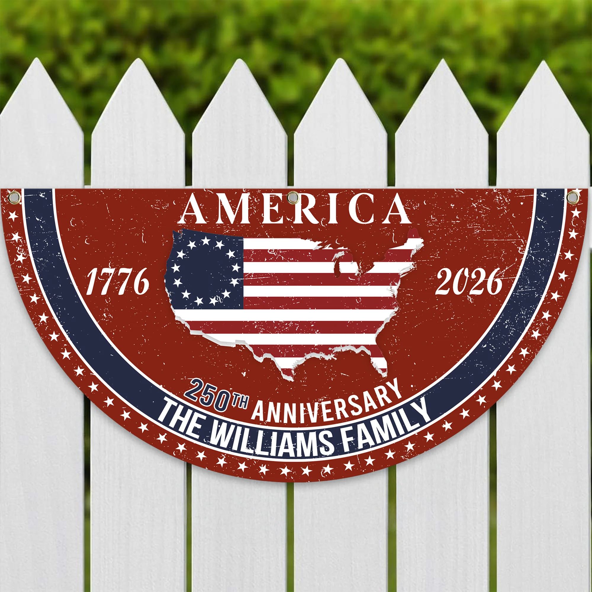 Personalized Family Name America 250th Anniversary Non-Pleated Fan Flag HA75 920286 - Image 6