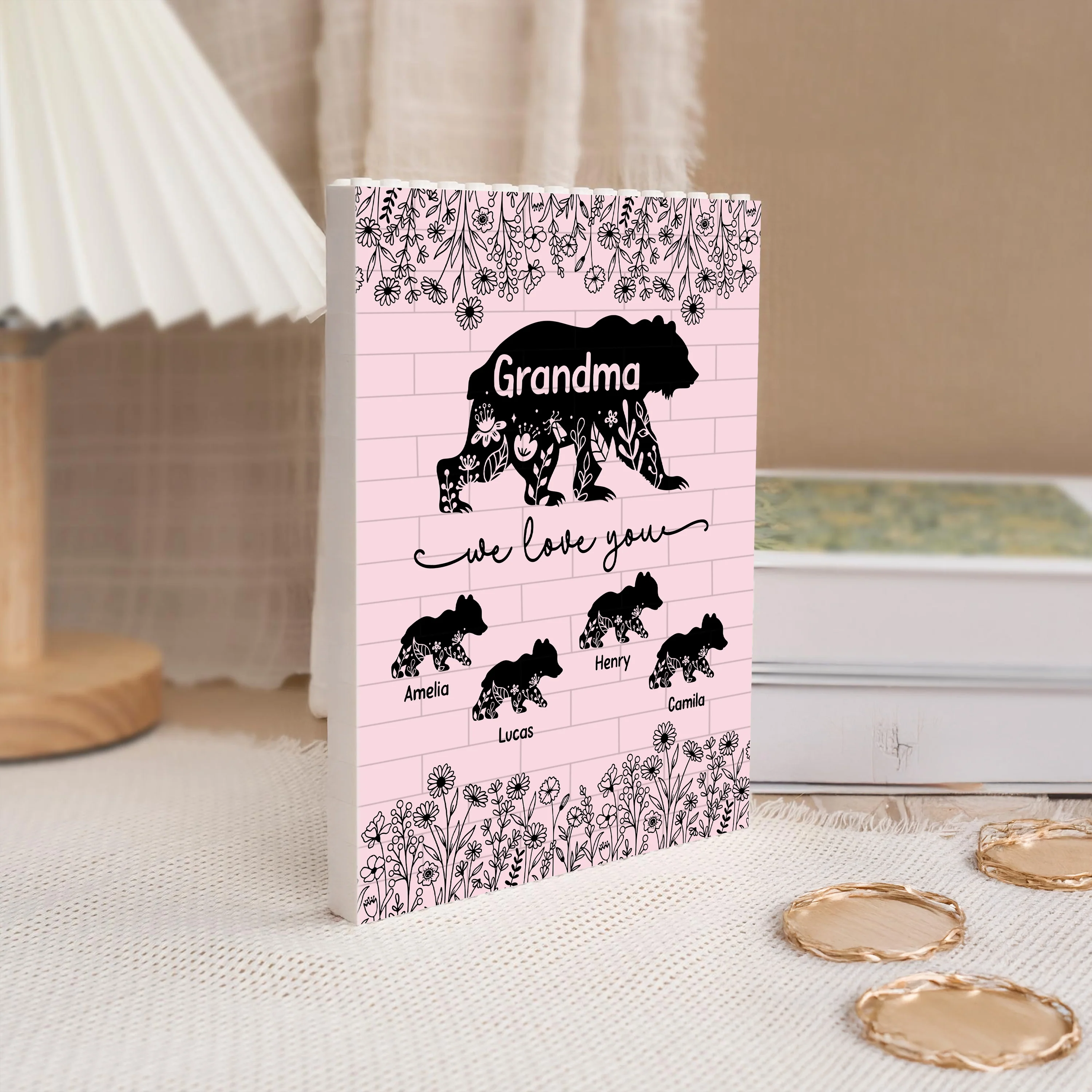 Personalized Floral Mama Bear Building Brick Blocks Mother's Day Gift HA75 920652 - Image 2