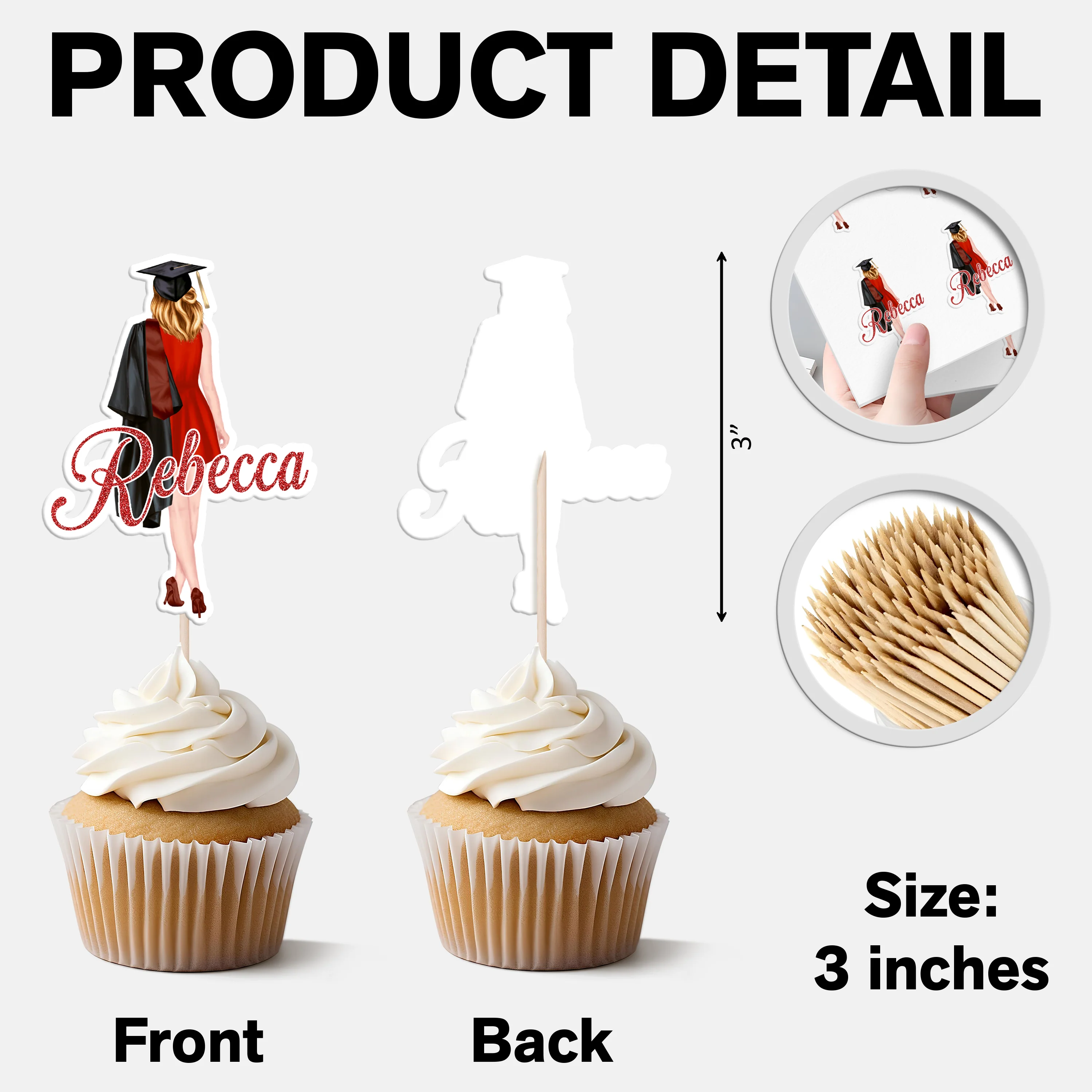 Personalized Graduation Girls Class Of 2026 Cupcake Topper HO82 901394 - Image 7