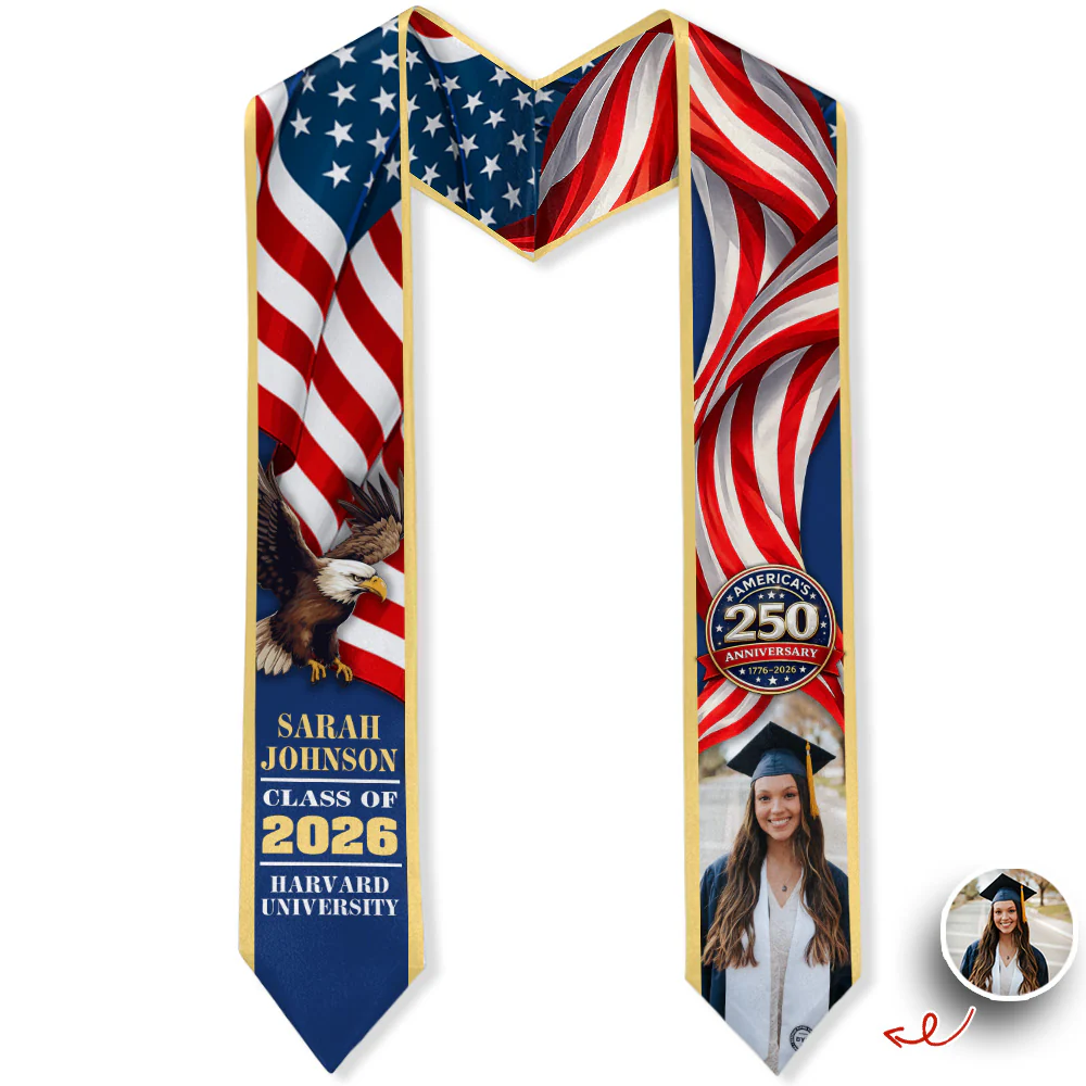Personalized Graduation Stole US 250 Years 1776-2026 HO82 901514 - Image 2