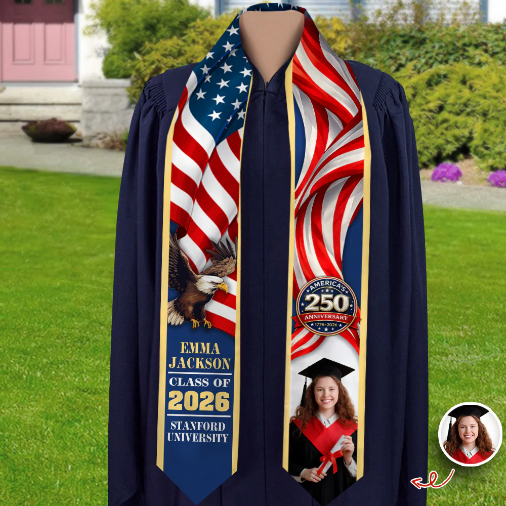 Personalized Graduation Stole US 250 Years 1776-2026 HO82 901514 - Image 4