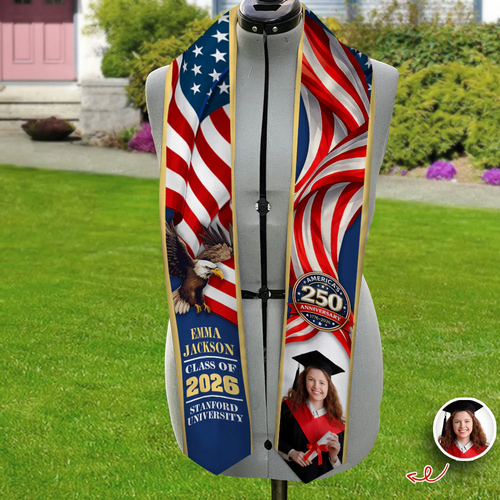 Personalized Graduation Stole US 250 Years 1776-2026 HO82 901514 - Image 5