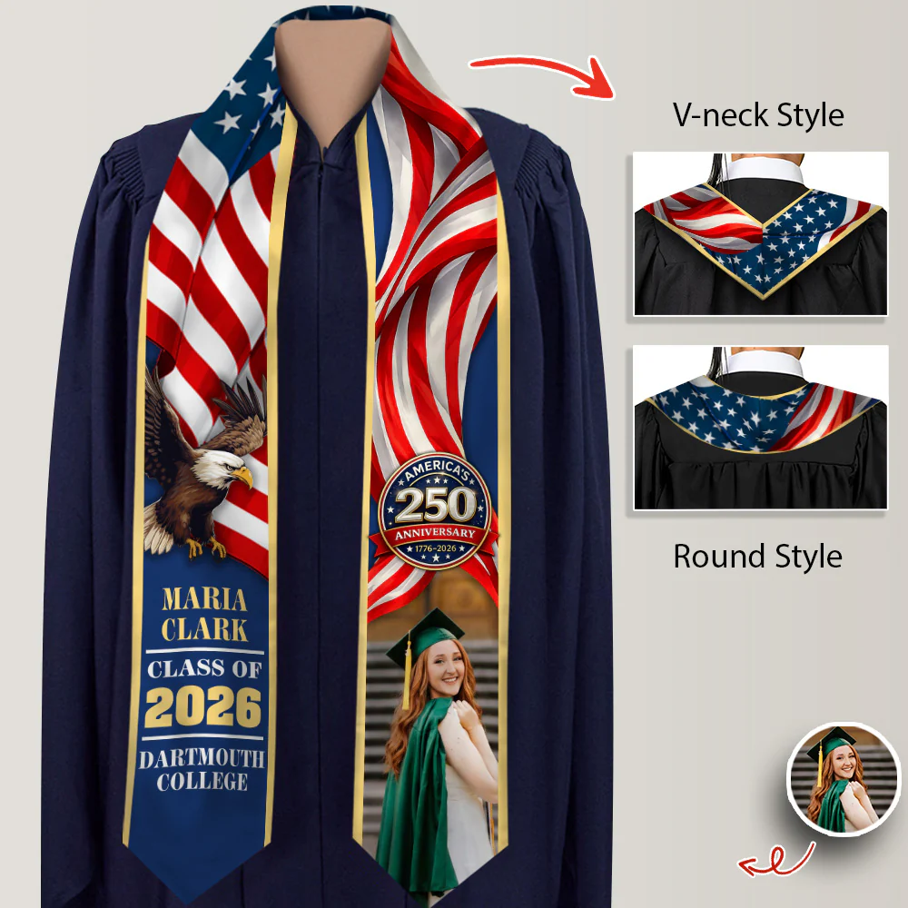 Personalized Graduation Stole US 250 Years 1776-2026 HO82 901514 - Image 6