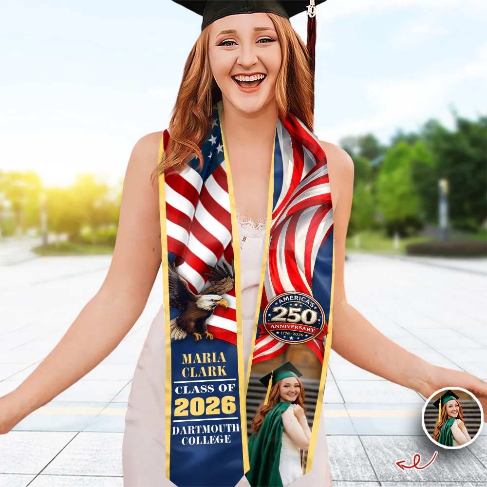 Personalized Graduation Stole US 250 Years 1776-2026 HO82 901514 - Image 7