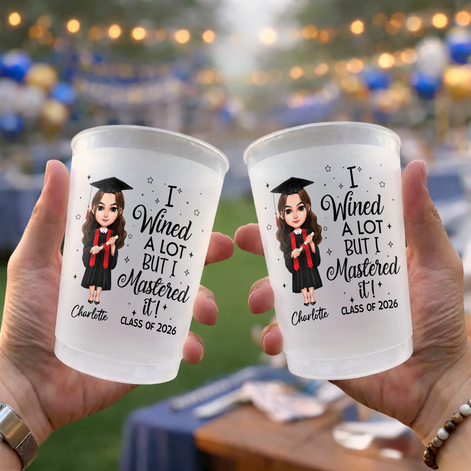 Personalized I Wined A Lot But I Mastered It Graduation Cups For Party HO82 902180 - Image 3
