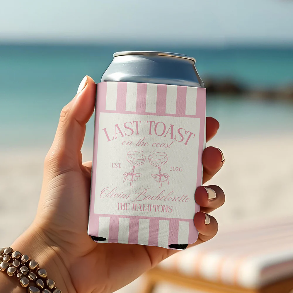 Personalized Last Toast On The Coast Bachelorette Party Print Full Can Cooler CH07 911260 - Image 4