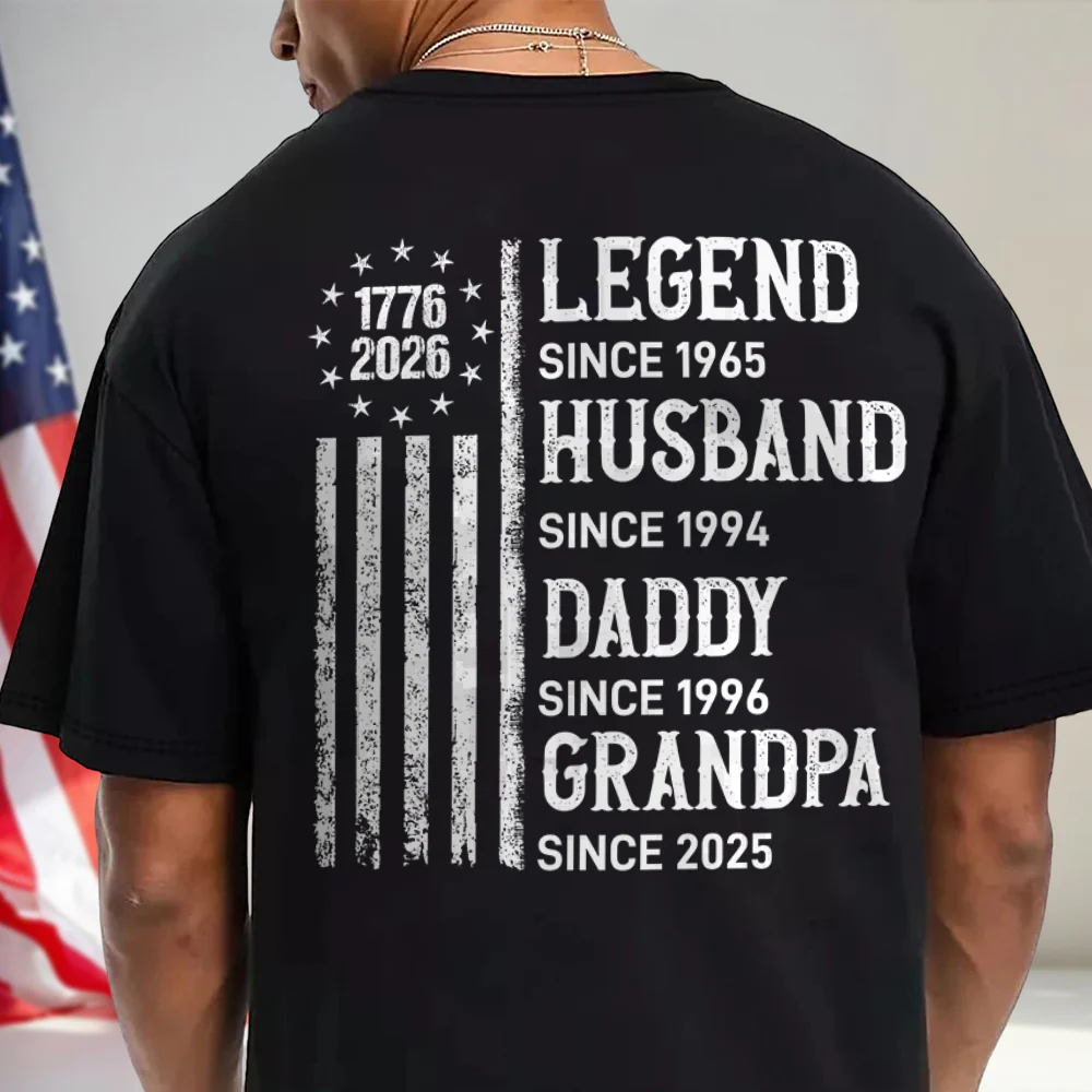 Personalized Legend, Husband since 4th Of July Back Dark Shirt Gifts For Dad, Grandpa HA75 920774 - Image 4