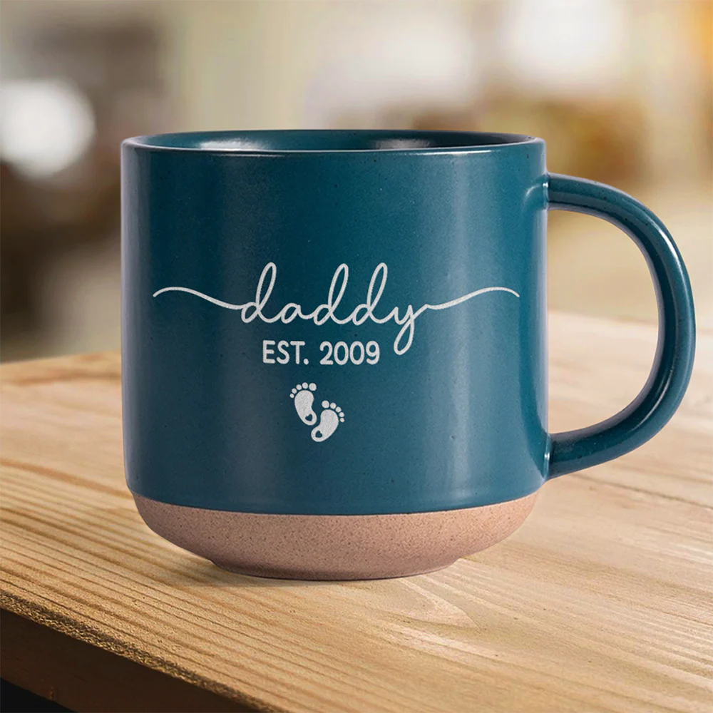 Personalized Mom Dad Est Engraved Pottery Mug - Gift for New Parents CH07 911374 - Image 4