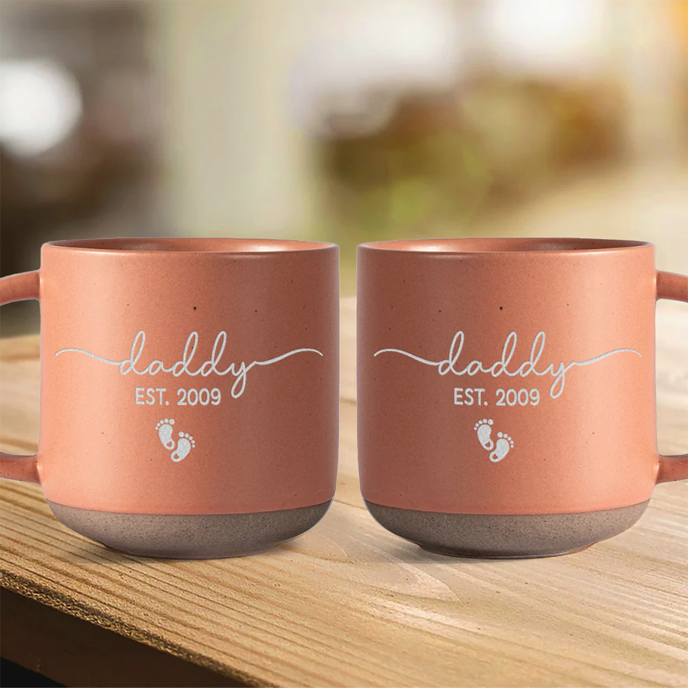 Personalized Mom Dad Est Engraved Pottery Mug - Gift for New Parents CH07 911374 - Image 5