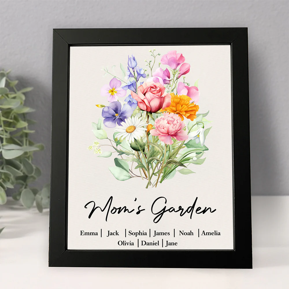 Personalized Mom's Garden Family Birth Flower Picture Frame Gift For Mom, Grandma, Family HA75 920694 - Image 7