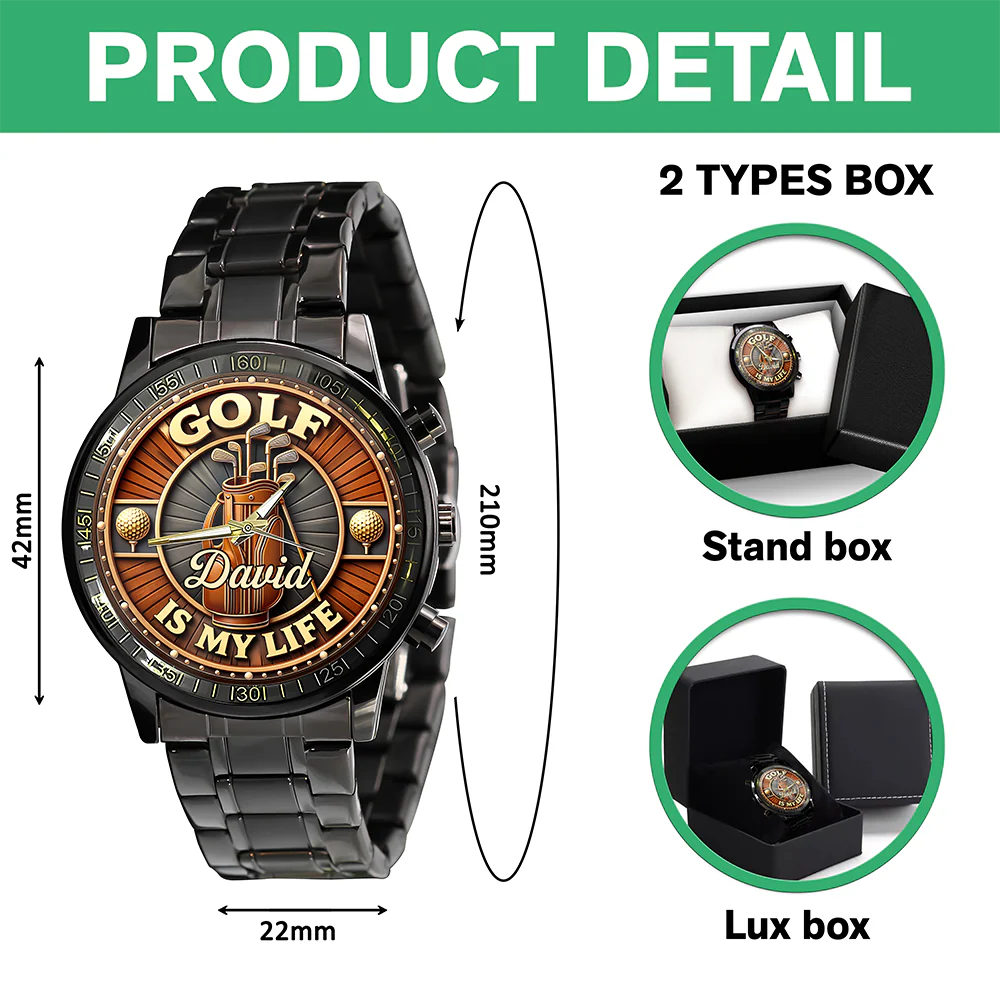 Personalized Name Golf Is My Life Theme Wrist Watch CH07 910208 - Image 7